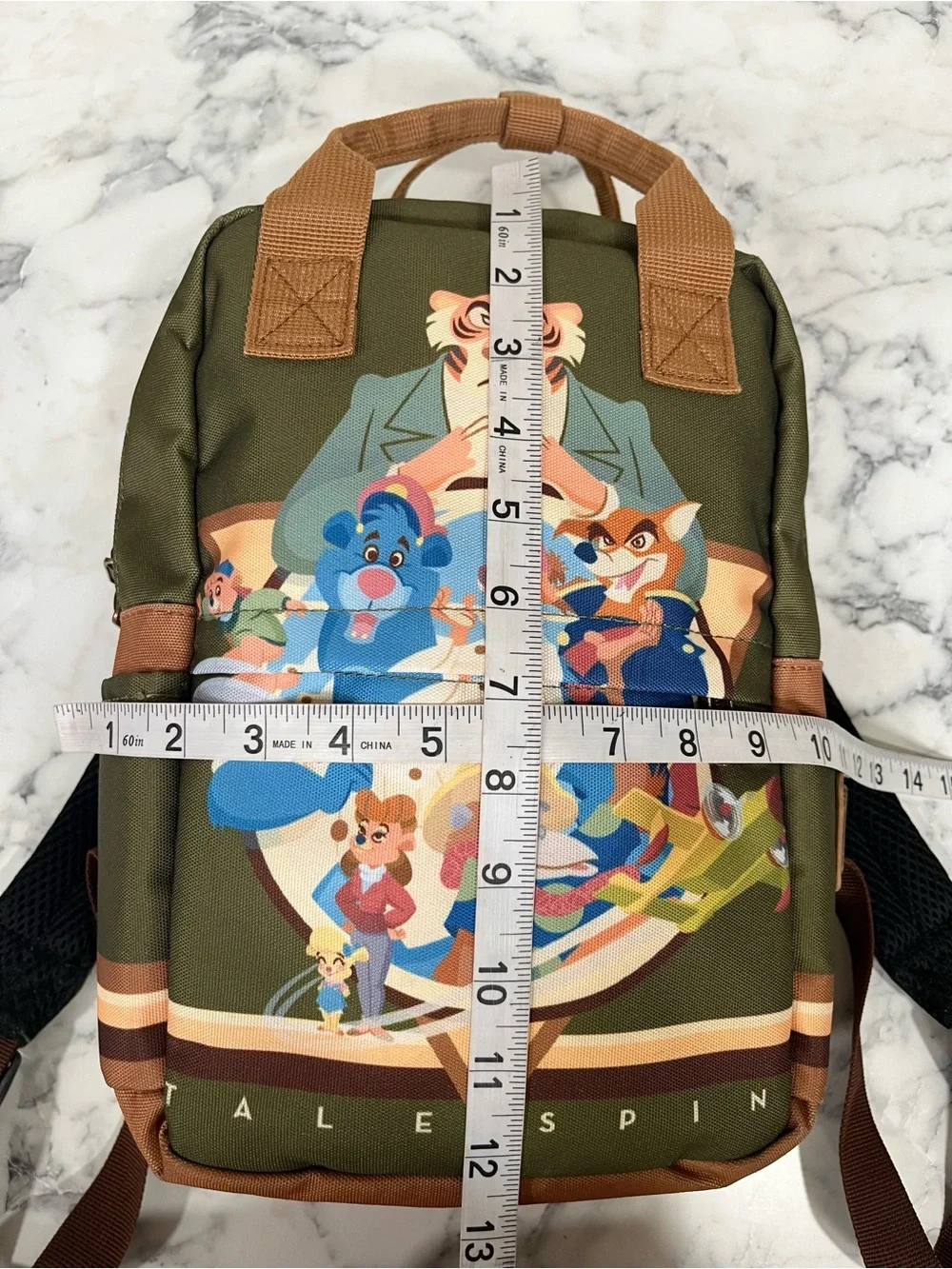 Disney Loungefly Talespin Iconic 90's cartoon mini backpack olive green canvas